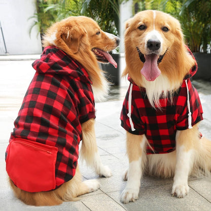 Dog Coat - Plaid Sweater - Warm Dog Coat - Zippered Pockets - Soft Brushed Fleece Hoodie - Winter Coat for Small Dogs - Perfect from Sizes S to 3XL - Warm Dog Clothes - Dog Outerwear - Image 4