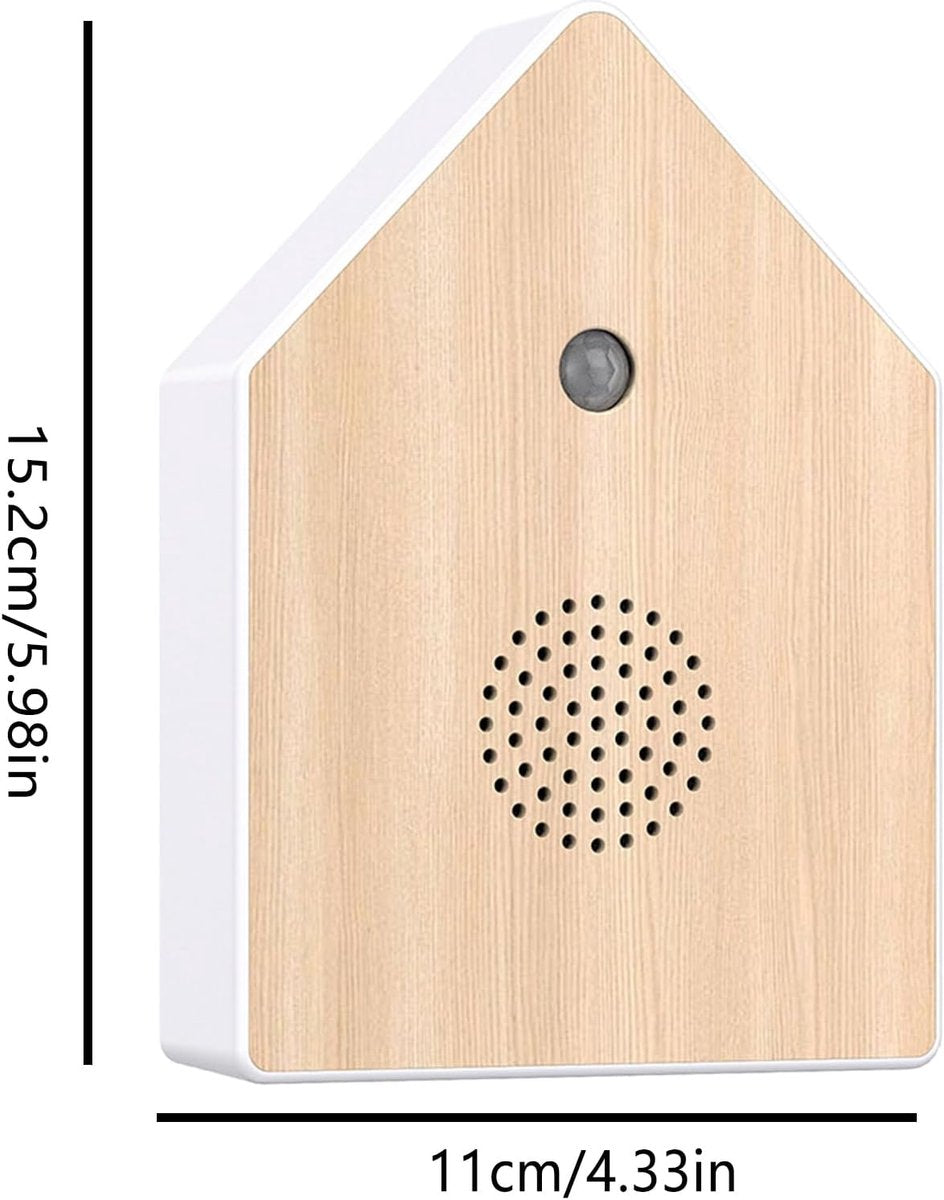 Motion detectors with nature sounds - Wall-mounted housing - Nature sounds - Birdsong - Songs - Suitable for hallways, bathrooms, guest rooms, toilets, and relaxation areas - Solid wood panels - Image 9