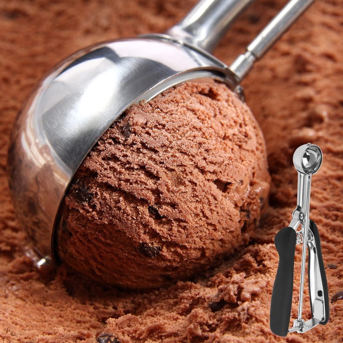 Stainless steel ice cream scoop – Spherical scoop for fruit, cookies and ice cream sorbets - Image 3