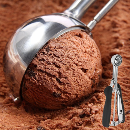 Stainless steel ice cream scoop – Spherical scoop for fruit, cookies and ice cream sorbets - Image 3
