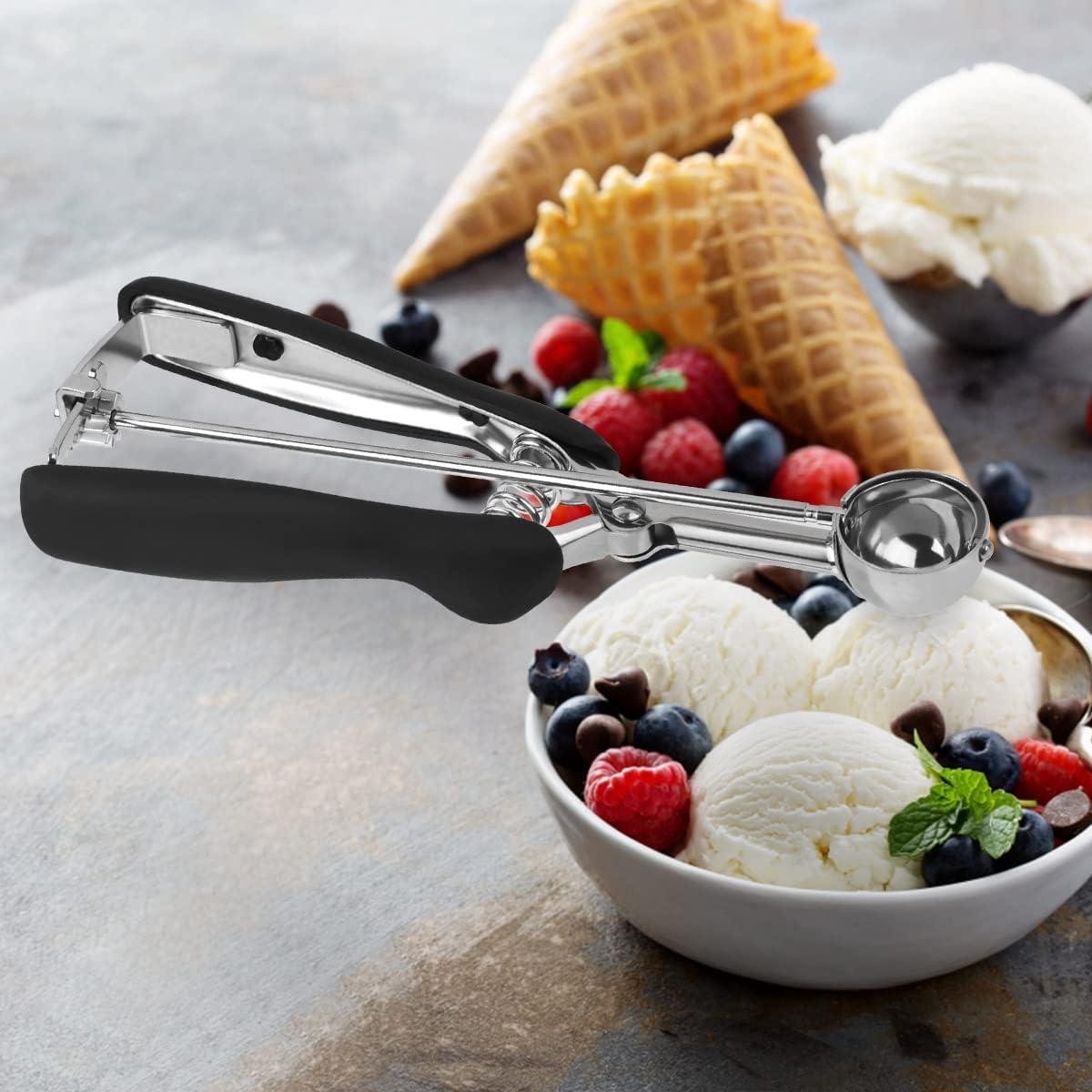 Stainless steel ice cream scoop – Spherical scoop for fruit, cookies and ice cream sorbets - Image 5