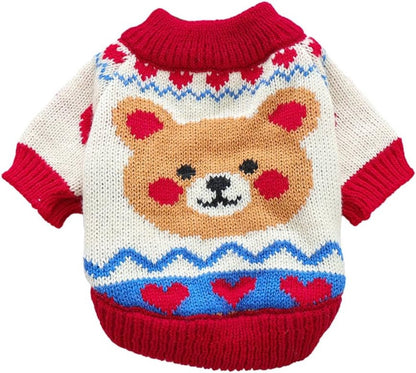 Dog Coat - Dog Sweater - Warm Winter Dog Clothes - Knitted Sweater - Dog Pullover - Lightweight and Warm Cat Sweater - Perfect for Chihuahuas - Birthday Clothes - Christmas Decorations - Christmas - Size L