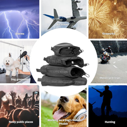 Noise-canceling ear protection for dogs - Protection against fireworks and thunderstorms - Washable and noise-canceling - Warm design - Suitable for all dog breeds - Black, size XL - Image 5
