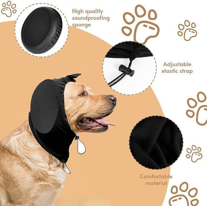 Noise-canceling ear protection for dogs - Protection against fireworks and thunderstorms - Washable and noise-canceling - Warm design - Suitable for all dog breeds - Black, size XL - Image 7