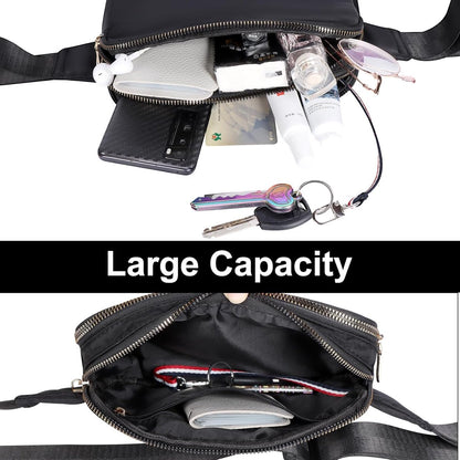 Fanny pack - Women's fanny pack - Men's fanny pack - Fanny packs for men and women - Black City fanny pack with two pockets - Suitable for outdoor activities, fitness, shopping, running, walking, travel, cycling - Image 2