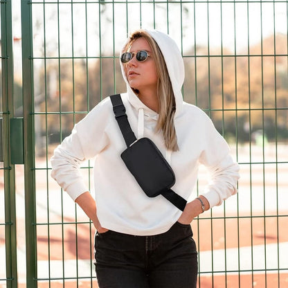 Fanny pack - Women's fanny pack - Men's fanny pack - Fanny packs for men and women - Black City fanny pack with two pockets - Suitable for outdoor activities, fitness, shopping, running, walking, travel, cycling - Image 3