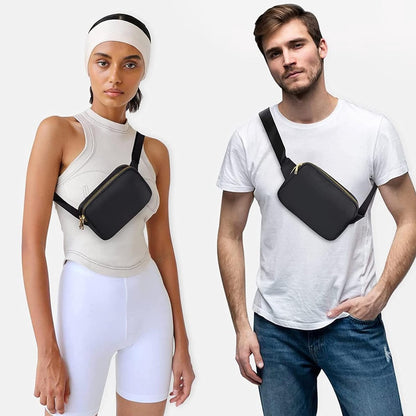 Fanny pack - Women's fanny pack - Men's fanny pack - Fanny packs for men and women - Black City fanny pack with two pockets - Suitable for outdoor activities, fitness, shopping, running, walking, travel, cycling - Image 4
