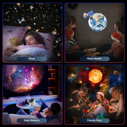 360° Starry Sky Night Projector with Solar System, Moon, Nebula, Galaxy, and Astronaut - Projector for Children and Adults - Mood Light - Bedroom Mood Light - Star Projector - Galaxy Projector - Starry Sky - White - Image 3