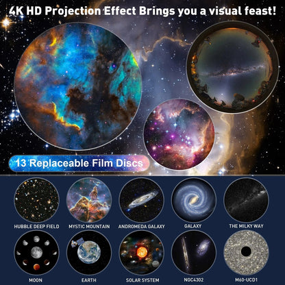 360° Starry Sky Night Projector with Solar System, Moon, Nebula, Galaxy, and Astronaut - Projector for Children and Adults - Mood Light - Bedroom Mood Light - Star Projector - Galaxy Projector - Starry Sky - White - Image 5