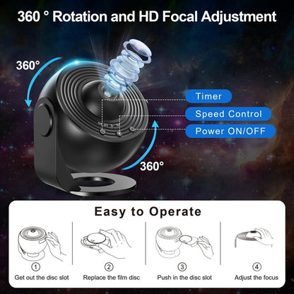 360° Starry Sky Night Projector with Solar System, Moon, Nebula, Galaxy, and Astronaut - Projector for Children and Adults - Mood Light - Bedroom Mood Light - Star Projector - Galaxy Projector - Starry Sky - White - Image 6