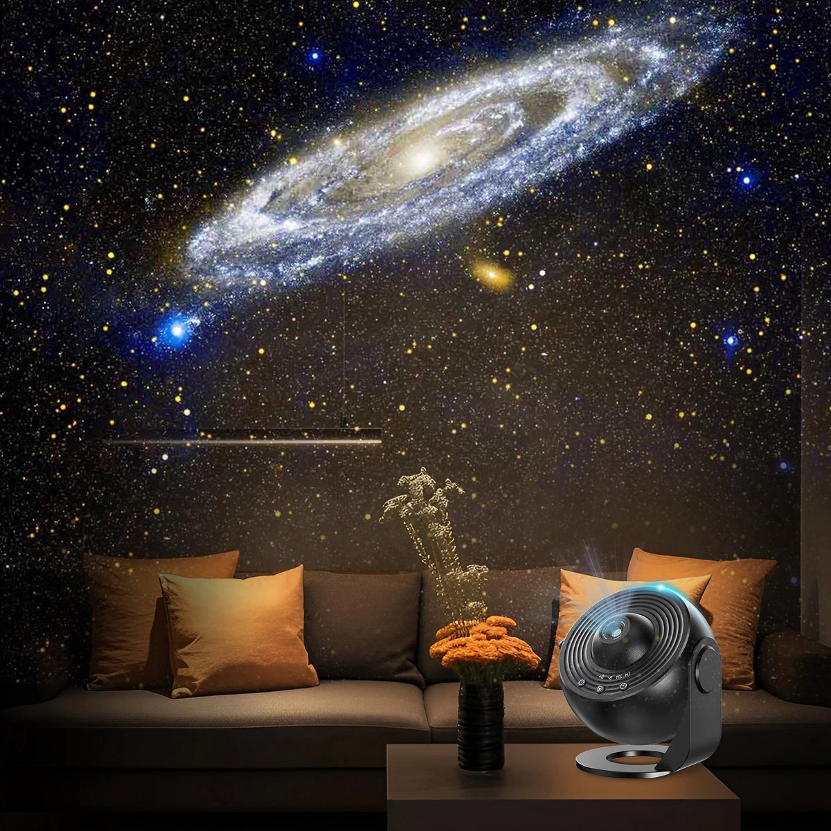 360° Starry Sky Night Projector with Solar System, Moon, Nebula, Milky Way, and Astronaut - Projector for Children and Adults - Mood Light - Bedroom Mood Light - Star Projector - Galaxy Projector - Starry Sky - Black - Image 6