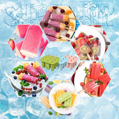 9-Cavity Ice Cream Mold - Silicone Ice Cream Mold - Ice Cream Mold - Reusable Ice Cream Mold - Easy to Disassemble - BPA-Free Ice Cream Maker for Kids - Ice Cream Mold - DIY Ice Cream Mold - Blue - Image 4