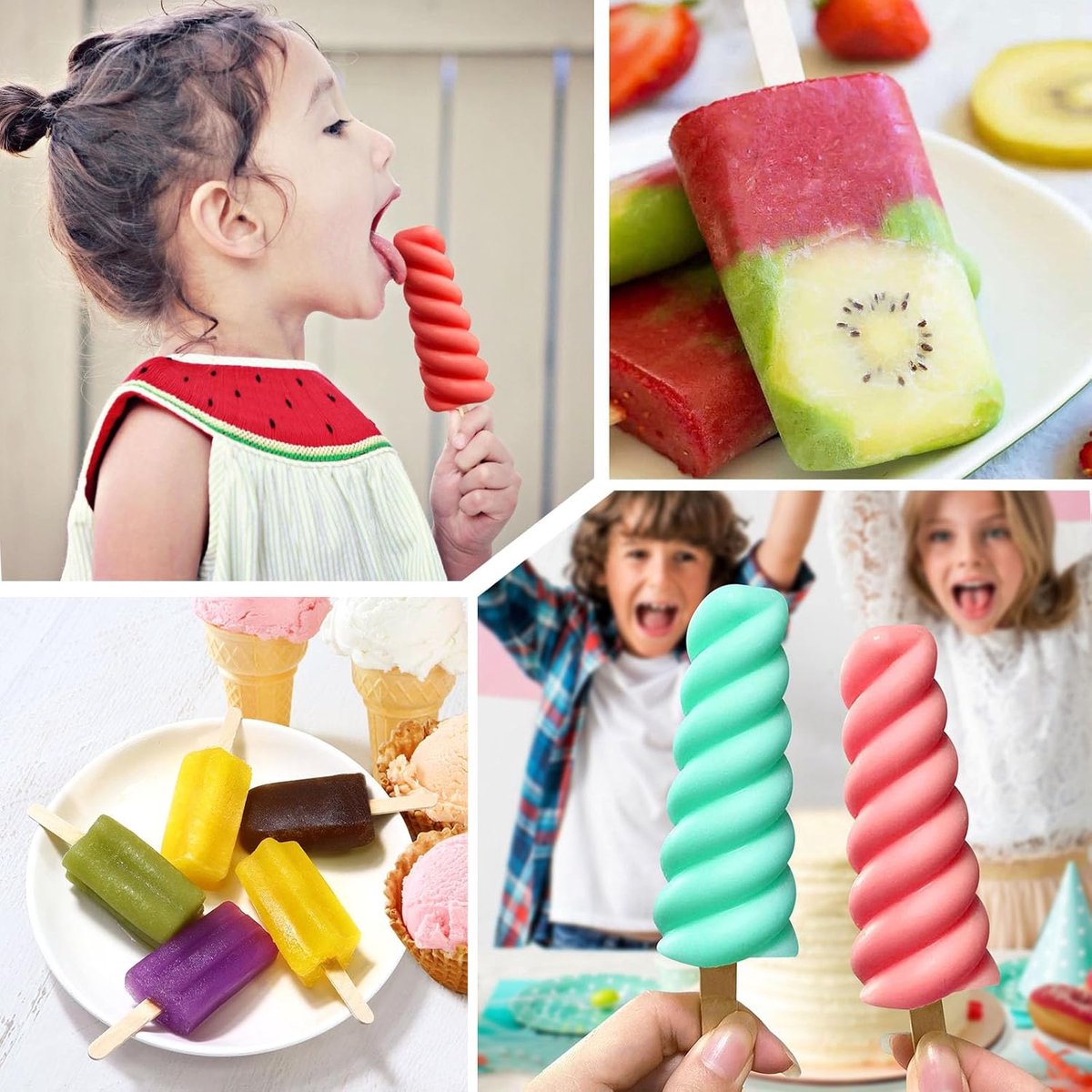 9-Cavity Ice Cream Mold - Silicone Ice Cream Mold - Ice Cream Mold - Reusable Ice Cream Mold - Easy to Disassemble - BPA-Free Ice Cream Maker for Kids - Ice Cream Mold - DIY Ice Cream Mold - Blue - Image 5