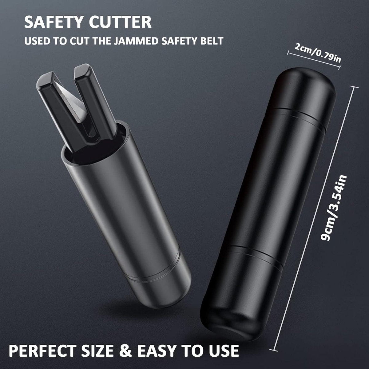 2-in-1 Emergency Car Hammer - Seatbelt Cutter and Window Breaker - Black - Image 5