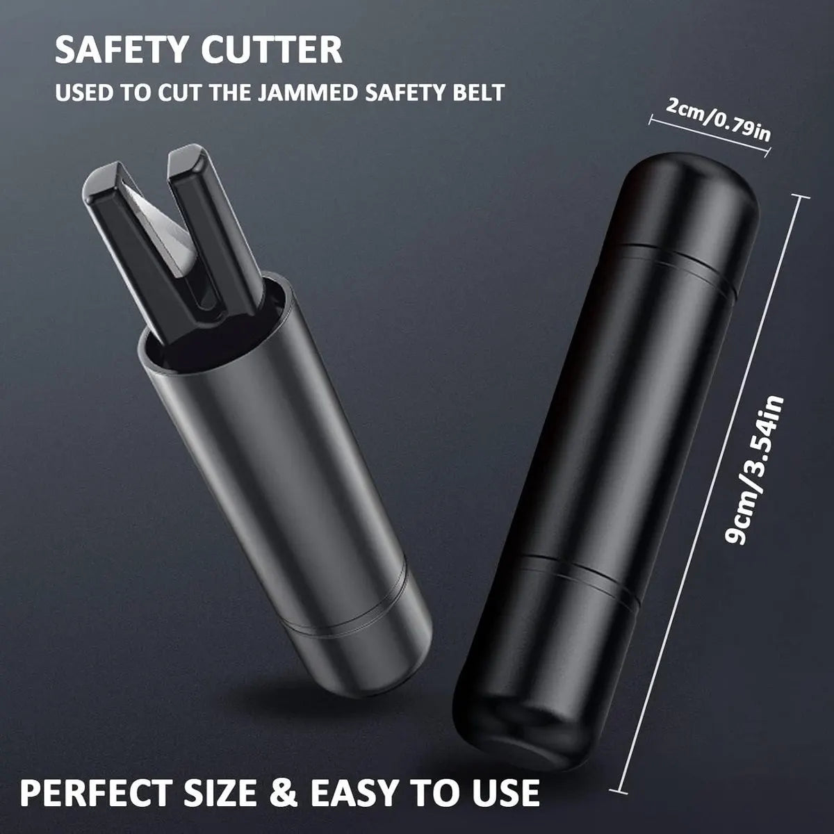 2-in-1 Emergency Car Hammer - Seatbelt Cutter and Window Breaker - Black - Image 5