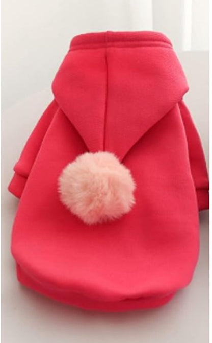 Dog Coat - Cute Fruit Pattern Coat - Warm Dog Coat - Hooded Sweatshirt - Fleece Dog Clothes - Perfect for French Bulldog - Chihuahua - Rose Red - XL - Party Decoration - Image 3