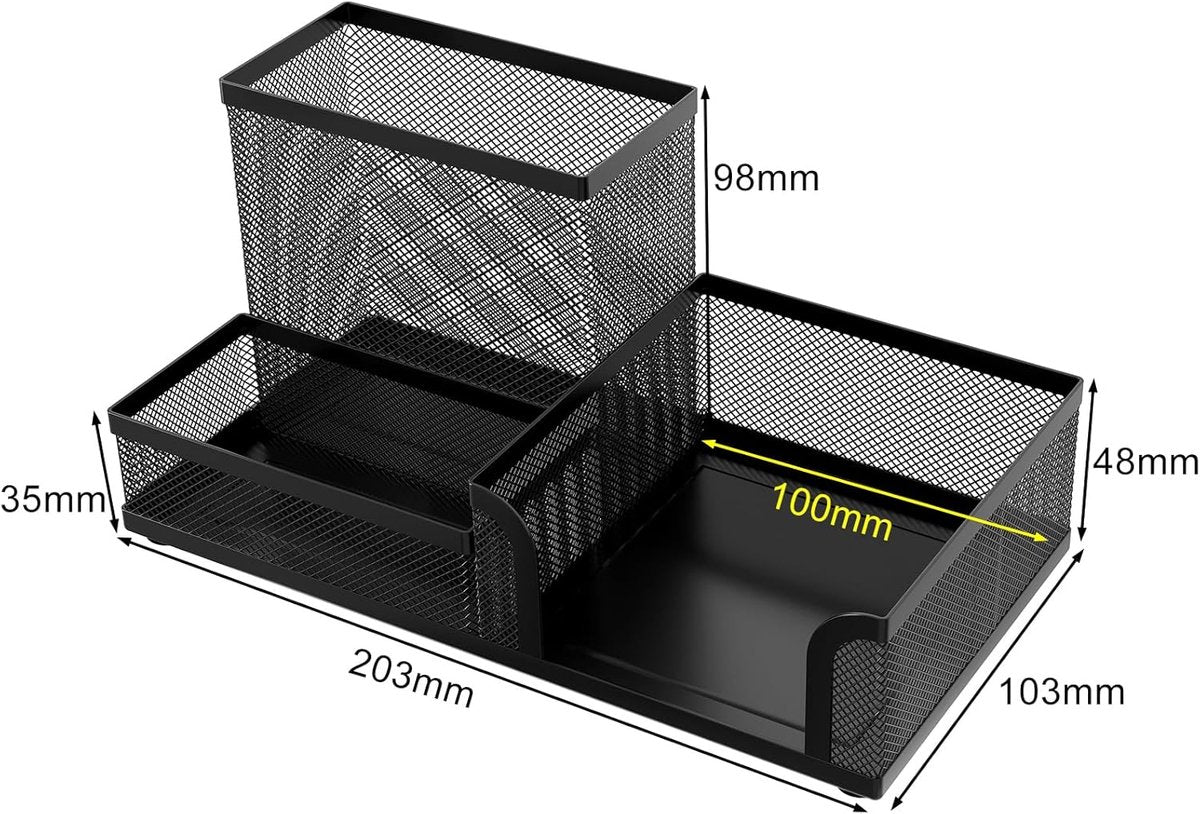 Pencil holder - Office accessories - Desk organizer - Pencil holder - Mesh - Metal - Desk - Desk organizer - Black - Image 6