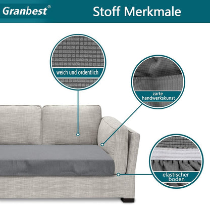 Sofa cover - Winter sofa cover - Stretch sofa cover - Corner sofa cover - Seat cushion - Three-seater sofa cover - Spandex sofa cover - Furniture protector with elastic base - Grey - Image 7