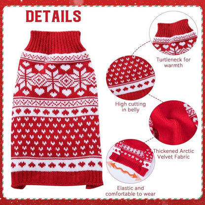 Dog Sweater - Christmas Dog Sweaters - Sleeveless Dog Sweaters - Dog Coat - Warm Autumn and Winter Puppy Sweater - Ugly Sweater - Perfect for Small Dogs - Dog - Medium - New Year's Holidays - S - Image 2