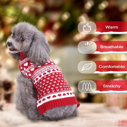 Dog Sweater - Christmas Dog Sweaters - Sleeveless Dog Sweaters - Dog Coat - Warm Autumn and Winter Puppy Sweater - Ugly Sweater - Perfect for Small Dogs - Dog - Medium - New Year's Holidays - S - Image 3