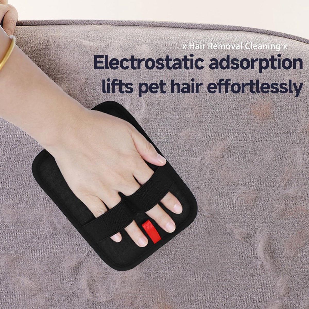 Gloves - Cat - Dog - Pet Hair Removal Gloves - 2 Static Electric Gloves - Reusable - Suitable for Sofas, Furniture, Carpets, Curtains and Car Seats - Black - Image 5