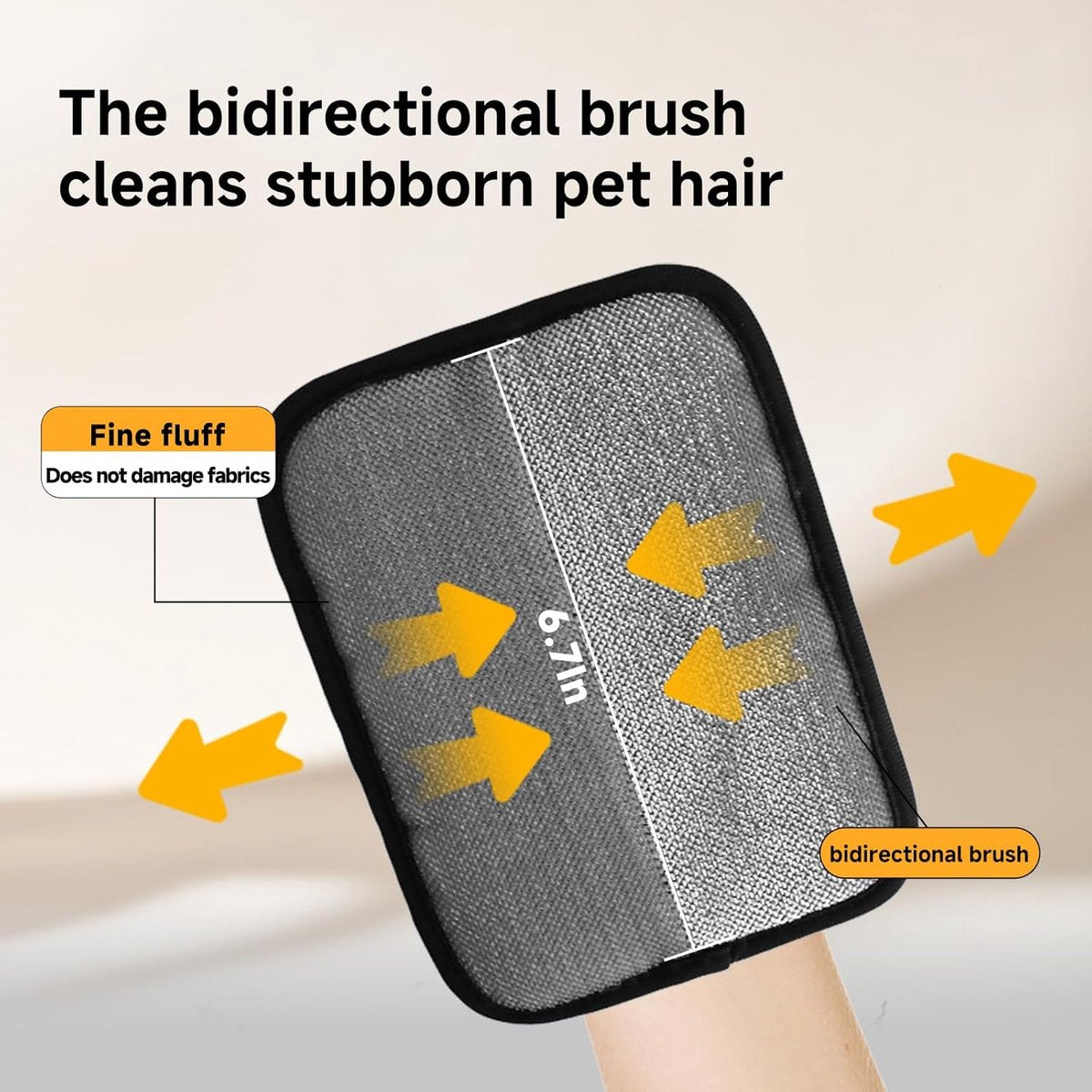 Gloves - Cat - Dog - Pet Hair Removal Gloves - 2 Static Electric Gloves - Reusable - Suitable for Sofas, Furniture, Carpets, Curtains and Car Seats - Black - Image 8
