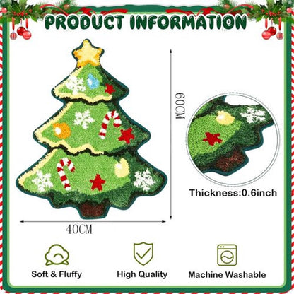 Rugs - Christmas Kitchen Rugs - Snowman and Gingerbread Man Rugs - Christmas Tree Bath Mats - Non-Slip Doormats - Winter Rugs - Perfect for the Bathroom - Home Decor - Party Decorations - Christmas - Image 2