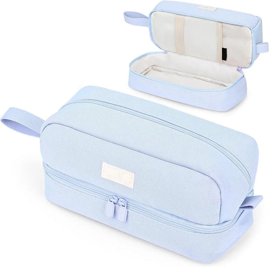 Pencil case - Boy's pencil case - Girl's pencil case - School cases - Large pencil case - School supplies - Suitable for students - Girls - Girls and teenagers (blue) - Image 3