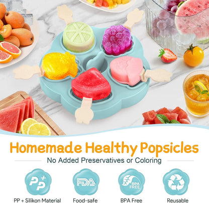 Silicone Ice Cube Trays - 5 Mesh Ice Cube Trays - BPA-Free, Safe for Children and Babies - Mini Ice Cube Trays - Ice Cube Trays with Handles and Lids - Reusable Ice Cube Trays for Kids - Image 6