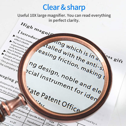 Magnifying glass - 10x magnification - 8.5 x 22.5 cm - wooden handle - Vintage - best reading magnifier - Image 3