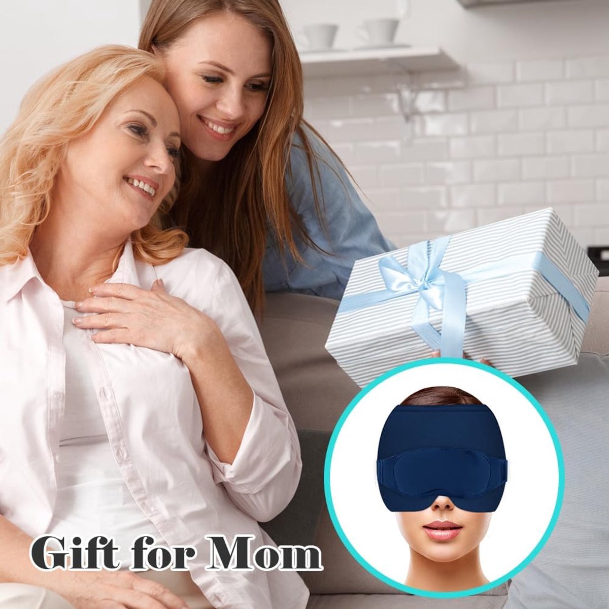 Migraine Relief Hat - Eye Mask - Cooling Eye Mask - Headache Relief - Hot & Cold Pack - 3-in-1 Pain Relief Mask - with Removable Eye Mask - Reusable - Migraine Relief Hat - Blue - Image 5