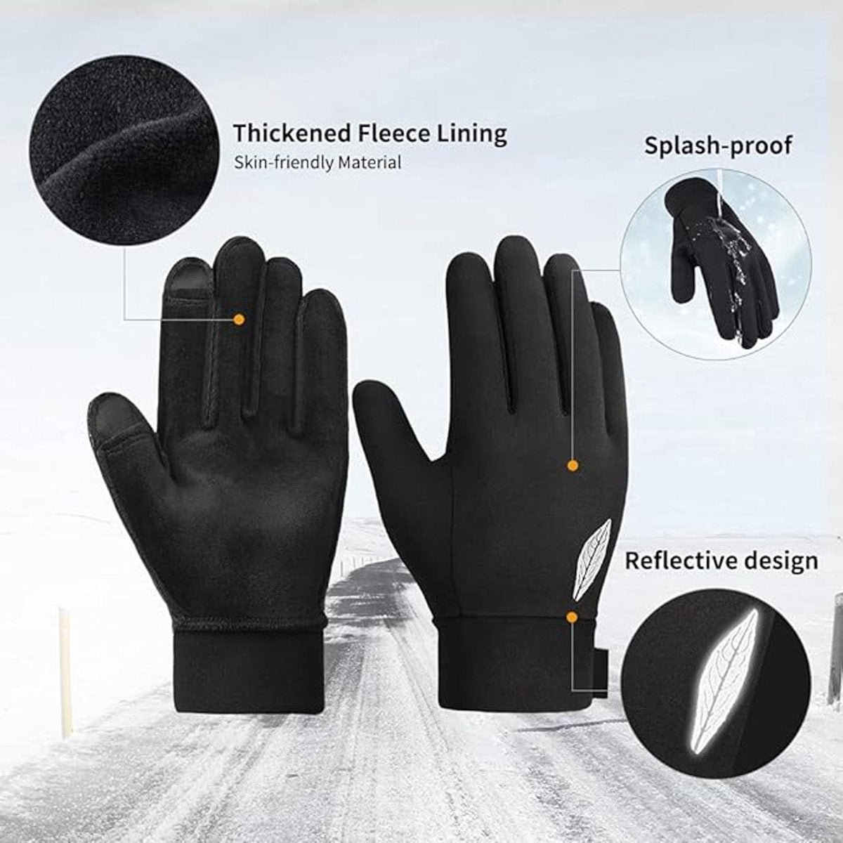 Gloves - Winter Gloves - Cycling Gloves - Running Gloves - Outdoor Sports Gloves - Children's Winter Gloves - Touchscreen Compatible - Thick, Waterproof, Windproof and Non-Slip - Warm Fleece - Gift for Boys and Girls - Image 3