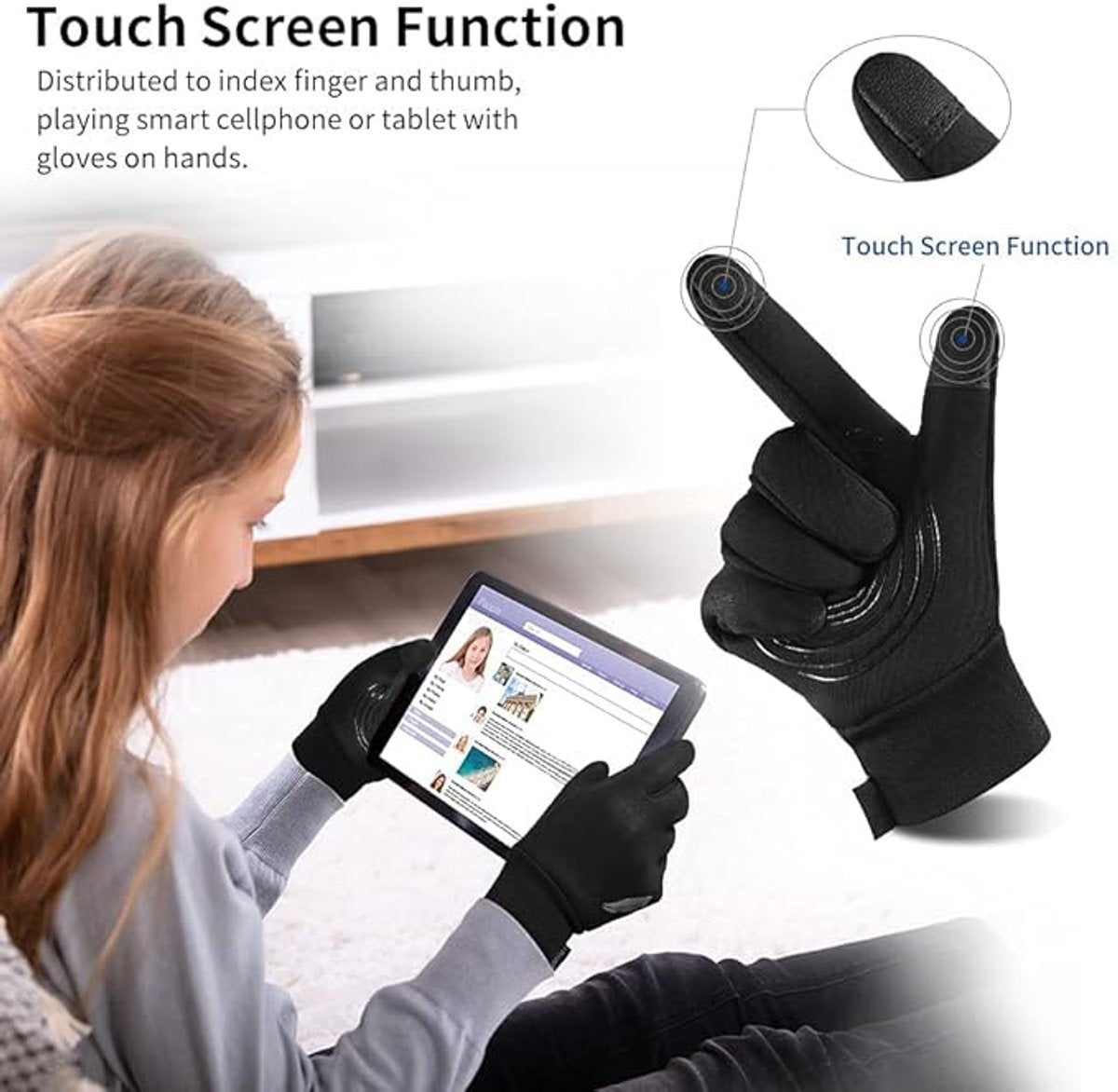 Gloves - Winter Gloves - Cycling Gloves - Running Gloves - Outdoor Sports Gloves - Children's Winter Gloves - Touchscreen Compatible - Thick, Waterproof, Windproof and Non-Slip - Warm Fleece - Gift for Boys and Girls - Image 6
