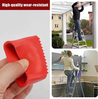 4 rubber stuks on ladders - ladders of rubber - Rubber on ladders - Rubber on ladders mat - Ladderdoppen - Red - Ladderstabilisatoren, antislip vervangende voetafdekkingen voor thuis- en industriële ladders - Image 2