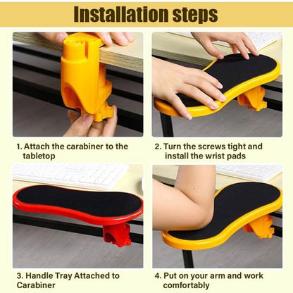 Ergonomic desk with armrests - Wrist rest - Adjustable wrist rest for computer and laptop - Comfortable and universal - Shoulder and wrist relief - For home and office - Red - Image 3