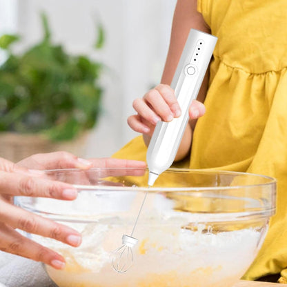 Electric milk frother, manual, rechargeable, mini whisk, USB rechargeable, 3 speeds, for lattes, cappuccinos, coffee, cream, hot chocolate, eggs, etc. - Image 2