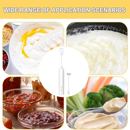 Electric milk frother, manual, rechargeable, mini whisk, USB rechargeable, 3 speeds, for lattes, cappuccinos, coffee, cream, hot chocolate, eggs, etc. - Image 5