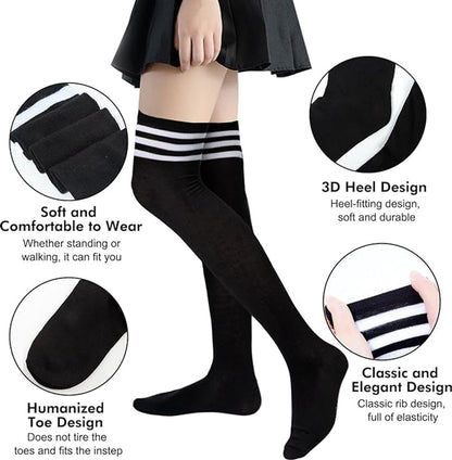 Socks - Women's Knee-High Socks - High Knee-High Socks - Sexy Socks - Women's Knee-High Socks - Stockings - Leg Warmers - Casual Outfit - Role Play - 6 Pairs - Image 5