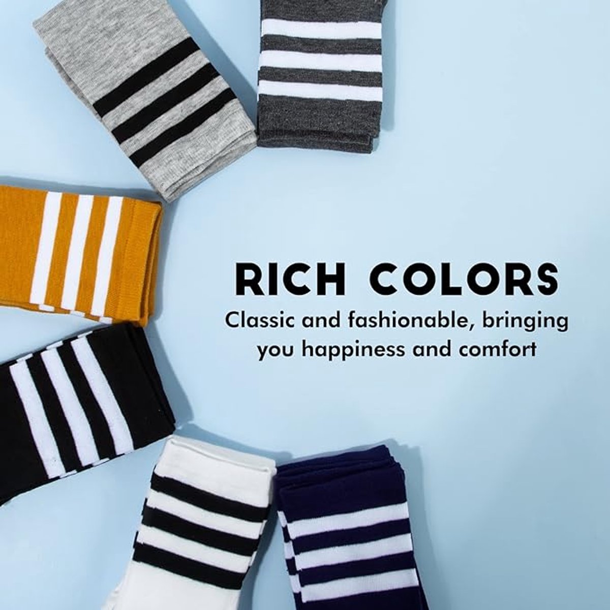 Socks - Women's Knee-High Socks - High Knee-High Socks - Sexy Socks - Women's Knee-High Socks - Stockings - Leg Warmers - Casual Outfit - Role Play - 6 Pairs - Image 8