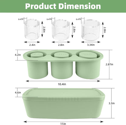 Ice Cube Tray - Silicone Ice Cube Tray - Ice Cube Mold - Ice Cube Mold - For chilling cocktails, whiskey, drinks, coffee, ice cubes - 40 oz - Green - Image 3