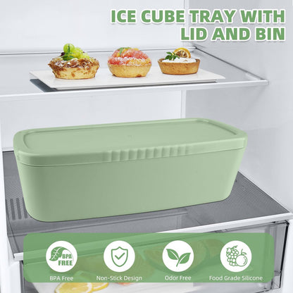 Ice Cube Tray - Silicone Ice Cube Tray - Ice Cube Mold - Ice Cube Mold - For chilling cocktails, whiskey, drinks, coffee, ice cubes - 40 oz - Green - Image 7