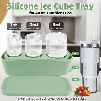 Ice Cube Tray - Silicone Ice Cube Tray - Ice Cube Mold - Ice Cube Mold - For chilling cocktails, whiskey, drinks, coffee, ice cubes - 40 oz - Green - Image 8