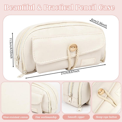 Pencil case - Large capacity pencil case - 21 x 11.5 x 5.5 cm - Pencil case for boys and girls - School supplies - Wit - Image 2