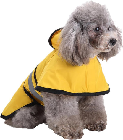 Dog Coat - Dog Raincoat - Reflective Dog Raincoat - With Hood - Adjustable Raincoat - Lightweight Raincoat - Yellow - Size M - Perfect for Small and Medium-Sized Dogs - Image 5