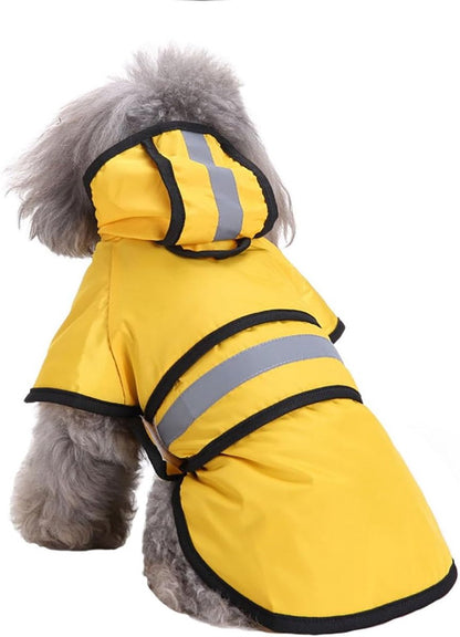 Dog Coat - Dog Raincoat - Reflective Dog Raincoat - With Hood - Adjustable Raincoat - Lightweight Raincoat - Yellow - Size M - Perfect for Small and Medium-Sized Dogs - Image 6