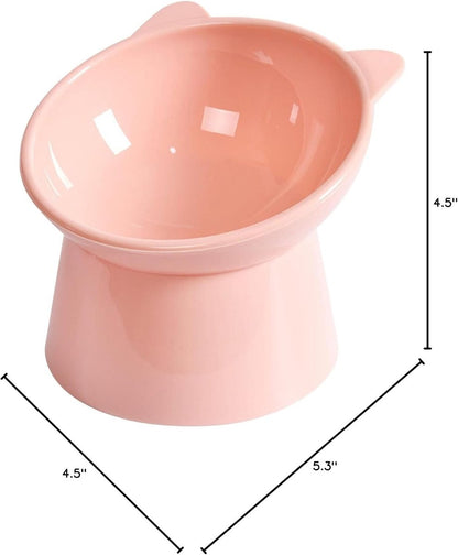 Cat bowl - Non-slip feeder - Tilting bowl - Anti-vomiting - Angled design - Blue - Perfect for cats - Indoor use - Pet accessories - Pink - Image 2