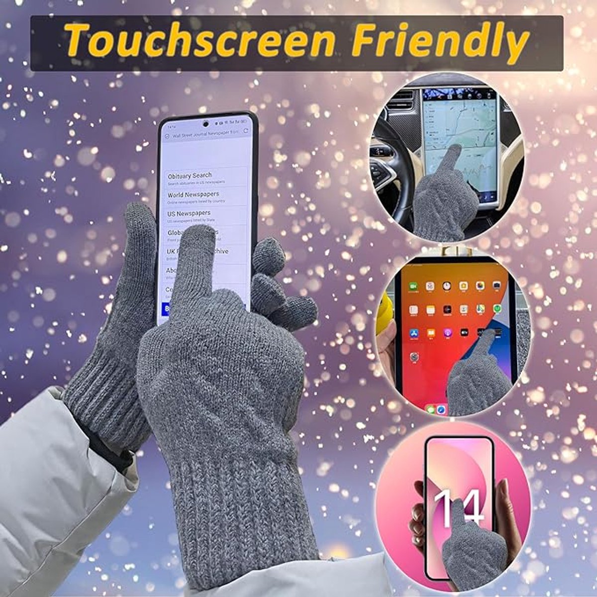 Gloves - Winter Gloves - Cycling Gloves - Winter Gloves - Women's Touchscreen Fleece Gloves - Warm Gloves - Outdoor Sports Gifts for Men and Women - Image 2