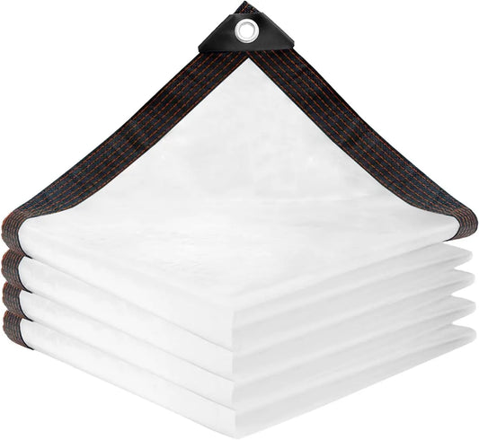 Tarpaulin - Transparent tarpaulin - Transparent tarpaulin with rings - Waterproof transparent tarpaulin - PE tarpaulin - for garden furniture - Planter - Animal shelter - Roof - Rope included - 2 x 3 m