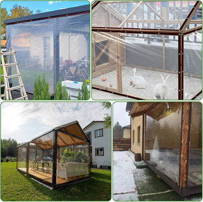 Tarpaulin - Transparent tarpaulin - Transparent tarpaulin with rings - Waterproof transparent tarpaulin - PE tarpaulin - for garden furniture - Planter - Animal shelter - Roof - Rope included - 2 x 3 m - Image 3