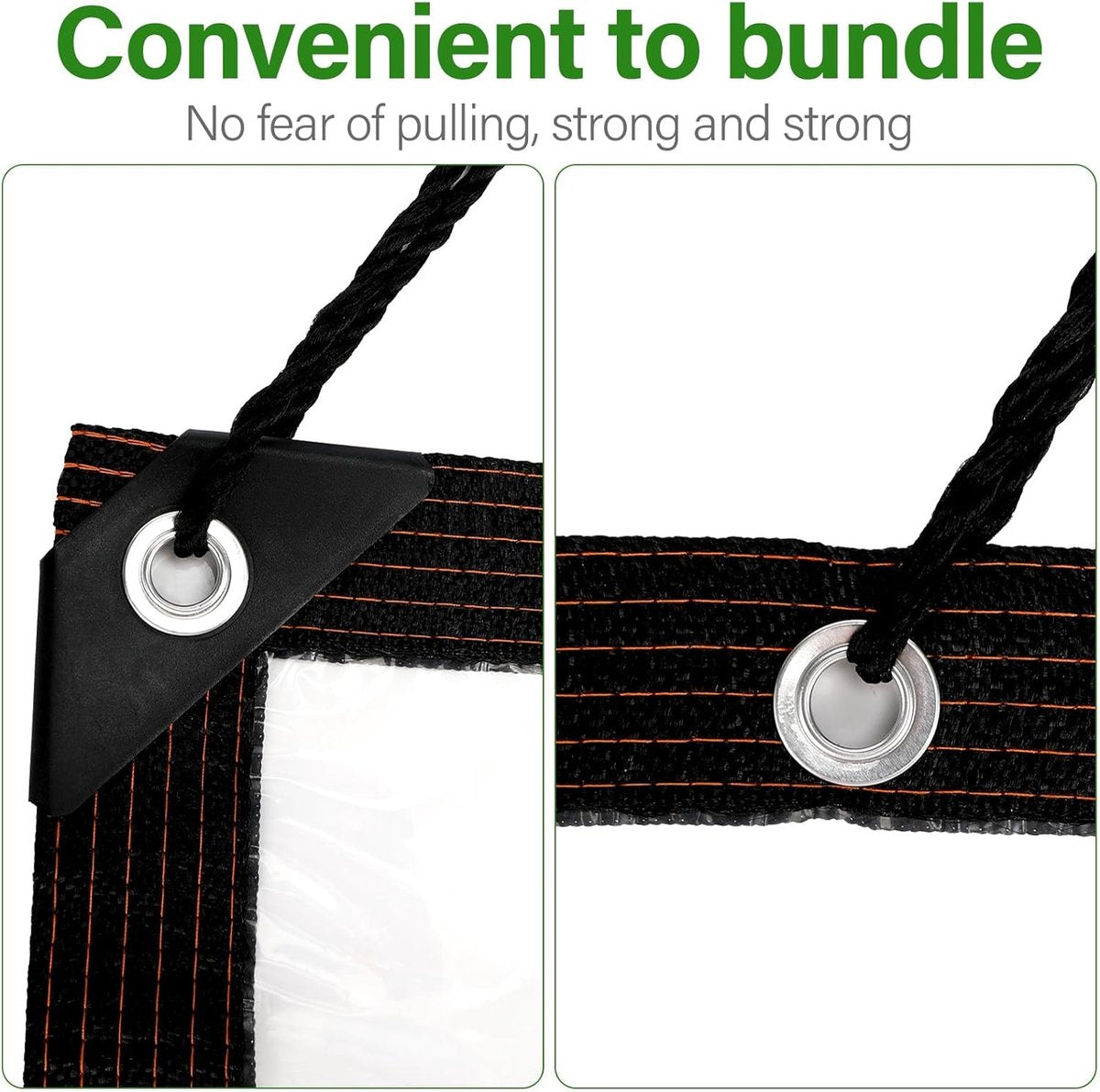 Tarpaulin - Transparent tarpaulin - Transparent tarpaulin with rings - Waterproof transparent tarpaulin - PE tarpaulin - for garden furniture - Planter - Animal shelter - Roof - Rope included - 2 x 3 m - Image 6
